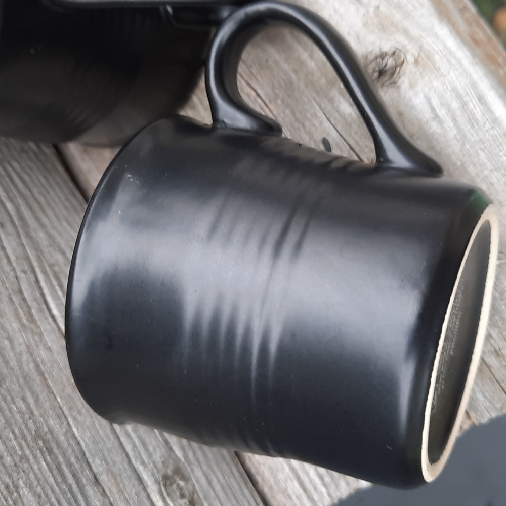 Set of 8 Matte Black Mann Stoneware 4oz. Espresso Cups - Picture 3 of 7